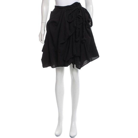 Helmut Lang Layered Puff Tiered Wrap Skirt Black - Picture 1 of 3